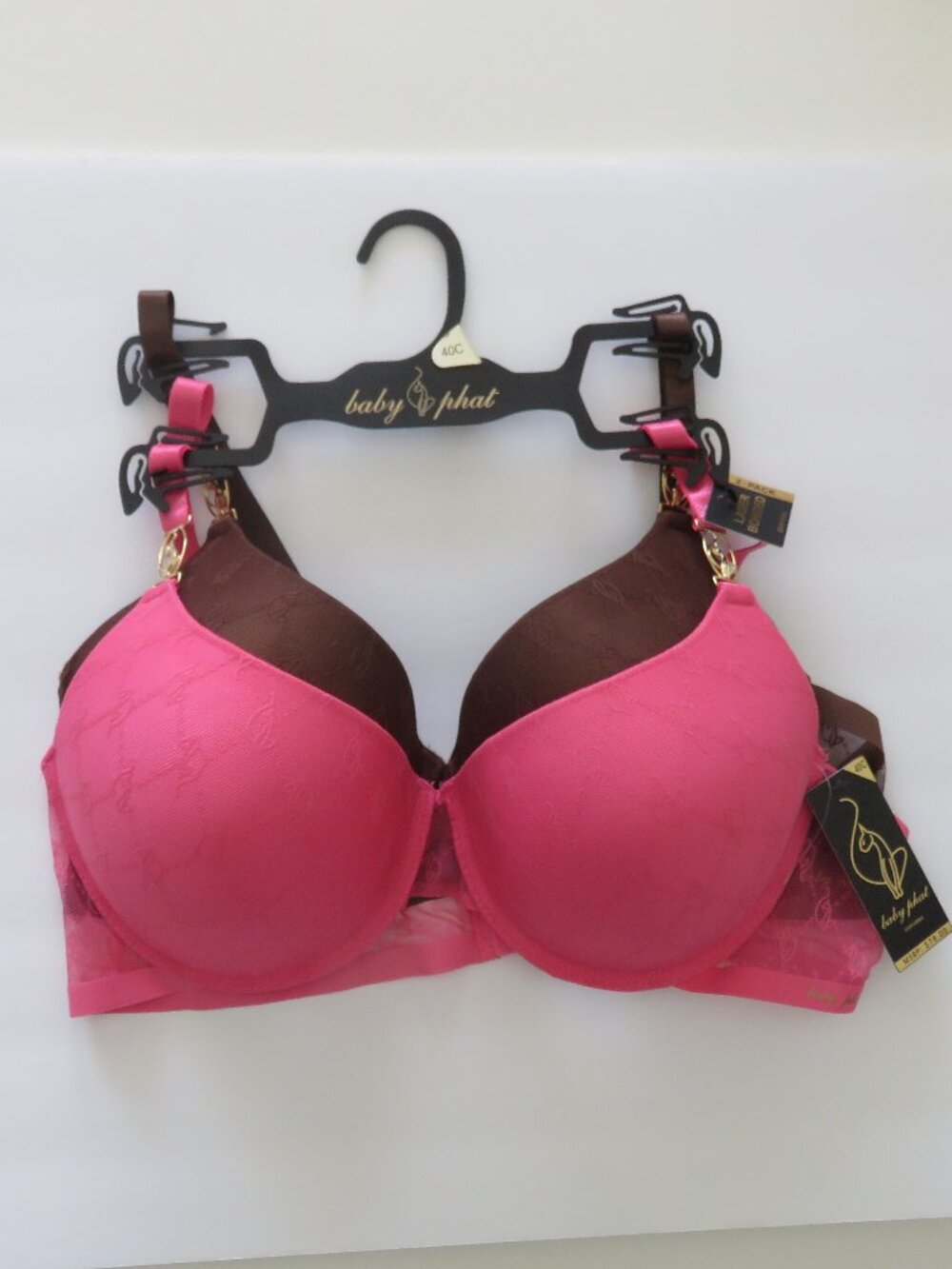 (#140) Baby Phat Laser Bonded 2-pack Demi Bra size 40C